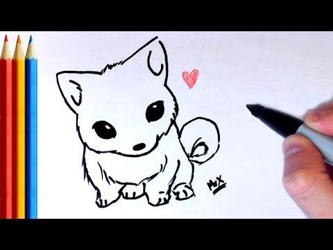 How to Draw Cute Cub / Wolf / Husky - Step by Step...
