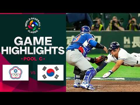 Chinese Taipei vs. Korea 2026 World Baseball Classic | Game Highlights