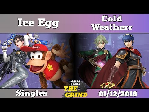 The Grind 10 Ice Egg (Bayonetta, Diddy Kong) vs SL|ColdWeatherr (Marth, Corrin) Losers Finals