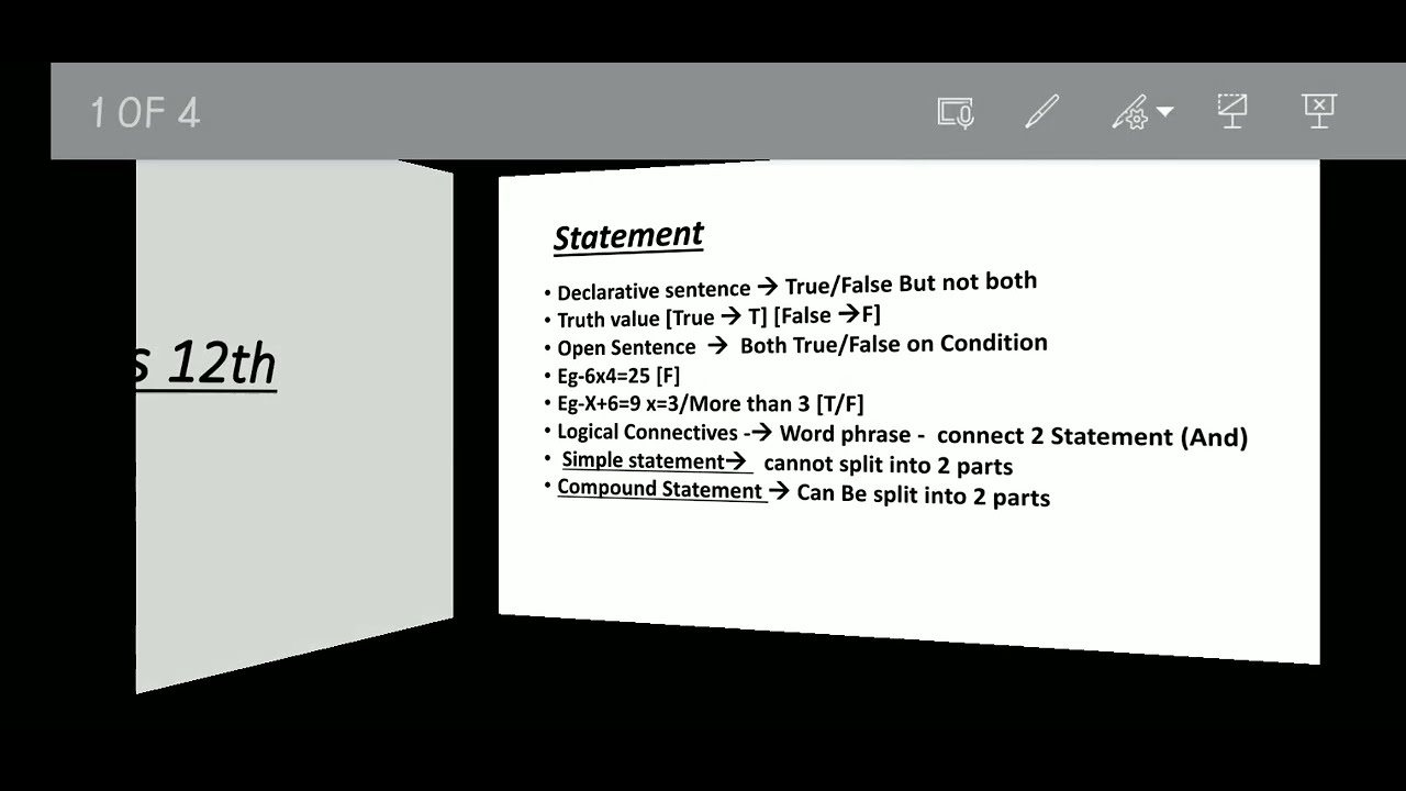 CHAPTER 1 MATHS LOGIC NOTES PPTX STATE BOARD CLASS 12th MHBSCE PPT-1