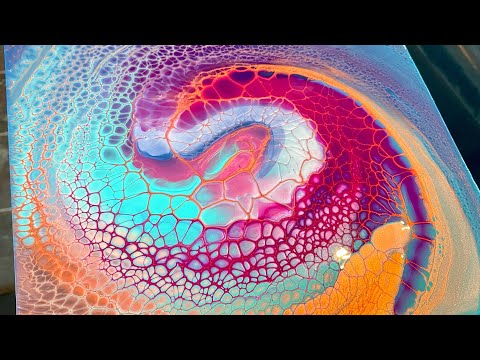 #76 Winner Spinner! Spinning swipe/ Sheleeart Bloom. Pour painting technique