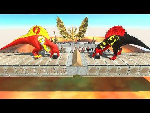 Battle On The Bridge Who Will Fall Into The Lava First - Animal Revolt Battle Simulator