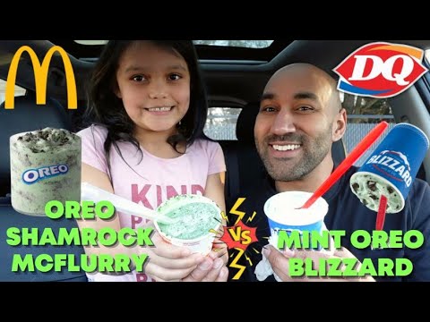 McDonalds Oreo Shamrock McFlurry vs Dairy Queen Mint Oreo Blizzard ☘️🍦