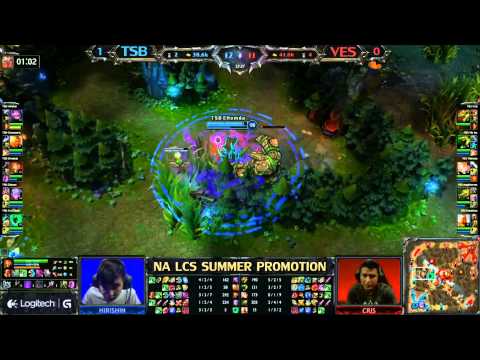 VES vs TSB game 2 - LCS 2013 NA Summer Promotion Tournament D1