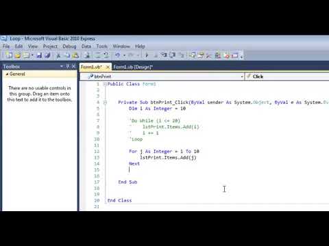 For Next Loop In Visual Basic Tutorial With A List Box Vb Net Algorithm 1