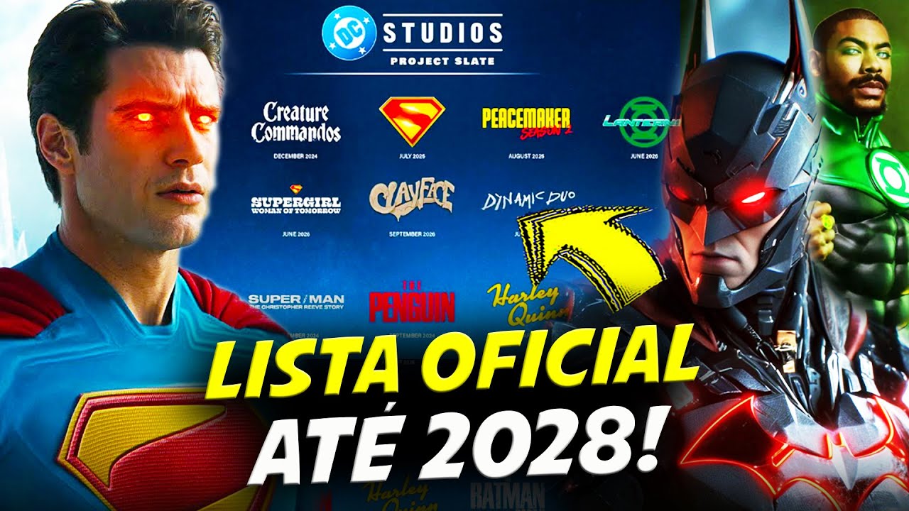 SAIU A LISTA OFICIAL DC STUDIOS!! TODOS os 12 FILMES DO DCU ATÉ 2028 COM DATAS |, SUPERMAN