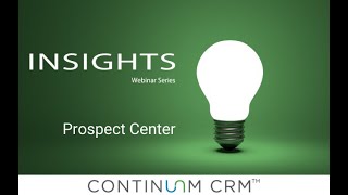 Continuum CRM Insights - Prospect Center
