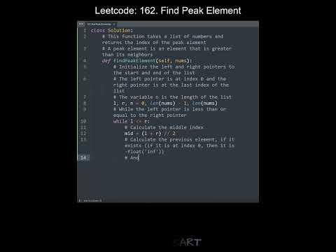 Leetcode 162 Find Peak Element In Python Python Leetcode Python Coding Tutorial Python Asmr
