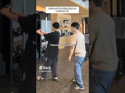 Jimin, Taehyung and their slippers😂 #bts #taehyung #V #jimin #taekookzone