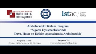 6. Program - Sigorta Uyuşmazlıklarında Dava, Hasar ve Tahkim Aşamaları