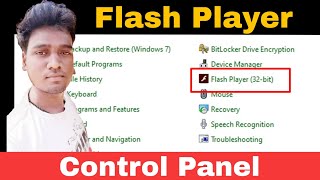 Flash player (32-bit) | Control panel | Windows Settings | The AB