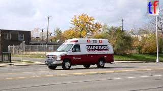 preview picture of video 'Detroit Fire Department Medic 4 & Superior Ambulance Responding, Highland Park, 10/25/2014.'