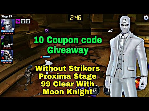 10 Coupon Code Giveaway| Moon Knight VS Wbu Proxima Stage 99 Without Strikers - Marvel Future Fight