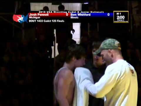Ben Whitford vs Josh Pennell Cadet Greco-Roman Finals 125 pounds