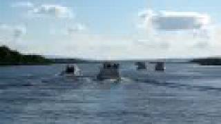 preview picture of video 'River Shannon, Ireland. Leaving Portumna swing bridge'