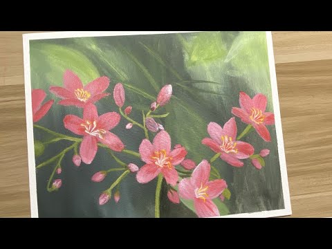 Flowers Acrylic painting for beginners step by step | How to paint Flower
