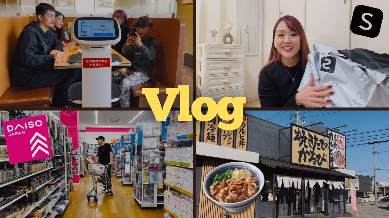 JAPAN VLOG| DOMINGO EM FAMÍLIA, COMPRAS SHEIN, DAISO, RESTAURANTE DE KARUBI, LOJAS, ROTINA