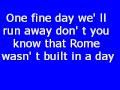 Morcheeba- rome wasn't built in a day lyics ...