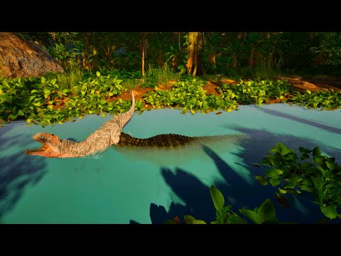 The Isle Evrima | Deinosuchus Gameplay in the hordetest | Hunting Allosaurus
