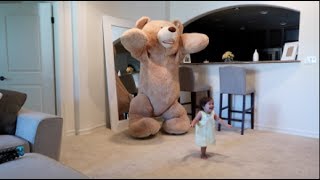 DADDY PRANKS BABY WITH HUGE TEDDY BEAR!!!
