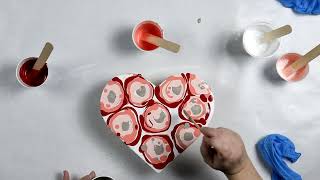 (905) Art on a Heart! Red and Pink Acrylic Balloon Dip *FLOWERS*