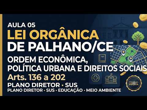 CONCURSO PALHANO/CE 2026 | LEI ORGÂNICA DE PALHANO | Aula 05 | Economia, Política e Direitos Sociais