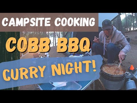 Camping Curry on the Cobb BBQ.  Campsite Cooking