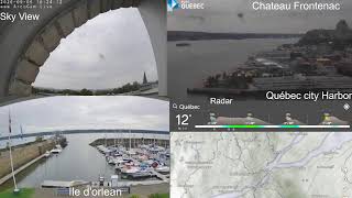 🔴LIVE Québec | Château Frontenac • Harbor • Sky Cam • Radar 24/7 live webcam
