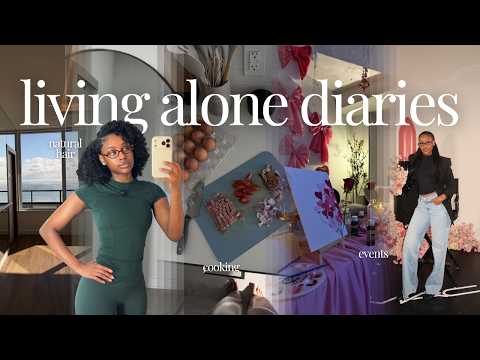 living alone vlog | galentine’s + ramadan prep + natural hair? + events