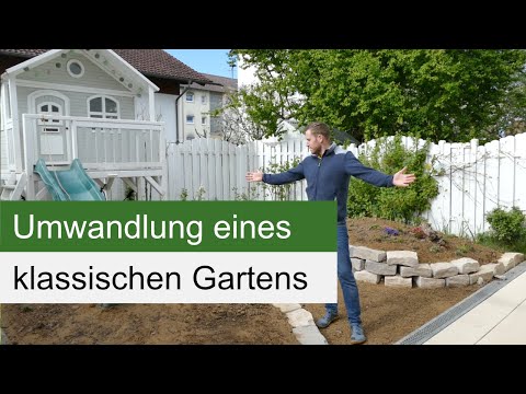Anlage eines Naturgartens - ein klassischer Reihenhaus-Garten wird umgewandelt.