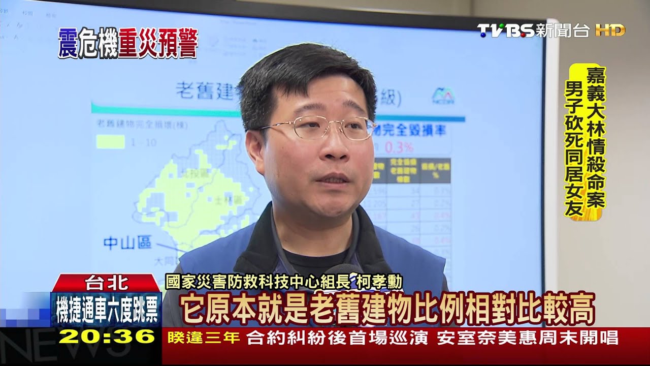 科技部模擬強震 大同、萬華、中正「重災區」
