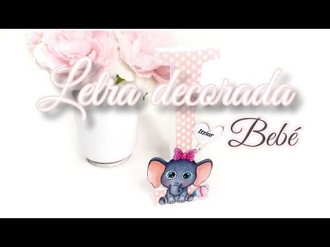 Letra decorada de Bebé con mi sello digital Boni