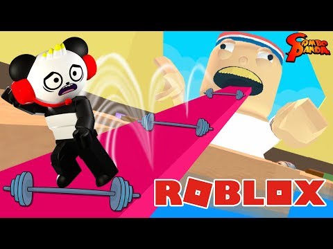 GETTING FIT IN ROBLOX ! Let's Play Escape the Gym Obby with Combo Panda