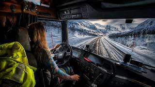 Crossing the Bjørnfjell Mountain Pass Mid-Winter