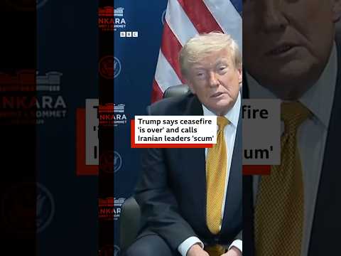 'I think it's over' Trump says on Iran ceasefire. #US #Iran #BBCNews