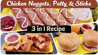 Chicken Nuggets | Chicken Patty | Chicken Sticks | Lunch Box Recipe | Fast Food | Deal with Meal