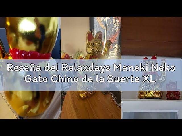 Vídeo relacionado con Relaxdays Maneki Neko Gato Chino de la Suerte a Pilas, Plástico, Dorado, 16 cm