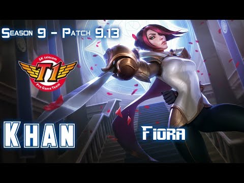 SKT T1 Khan FIORA vs AATROX Top - Patch 9.13 KR Ranked
