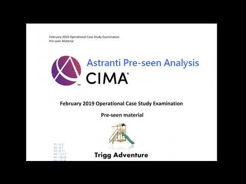 CIMA OCS February 2019 - Trigg Adventure - Pre-seen Analysis