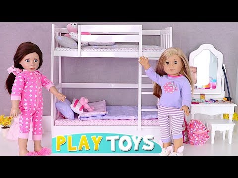 Play AG Doll Bunk Bed Room and Bathroom Toys! 🎀