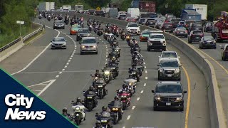 Large 'unsanctioned' Hells Angels procession arrived in Toronto
