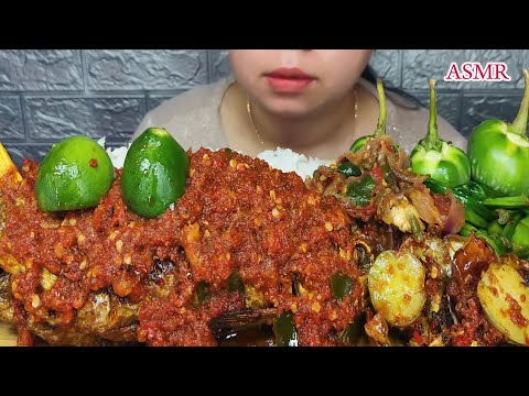 spicy fried fish chili with spicy balado jengkol stir-fried vegetables mukbang