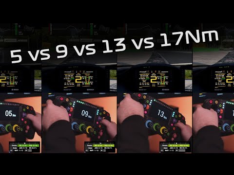 Thumbnail for FFB - Head to head comparison | 5Nm vs 9Nm vs. 13Nm vs 17Nm | VRS-DD @ ACC | Simracing