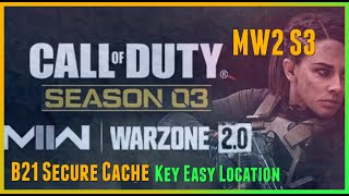 COD MW2 B21 Secure Cache Key Easy Location Where to use Large Container Key with Dirt and Burn Marks