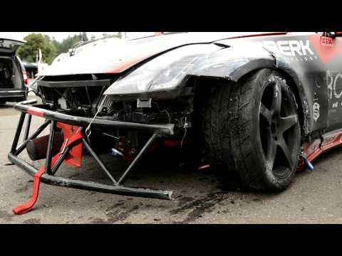 Formula Drift: Carl Rydquist goes into wall at Evergreen Speedway