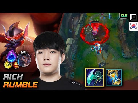 Rich Top Rumble Build Night Harvester Arcane Comet - Rich Rumble Match Highlight - LOL KR 13.6