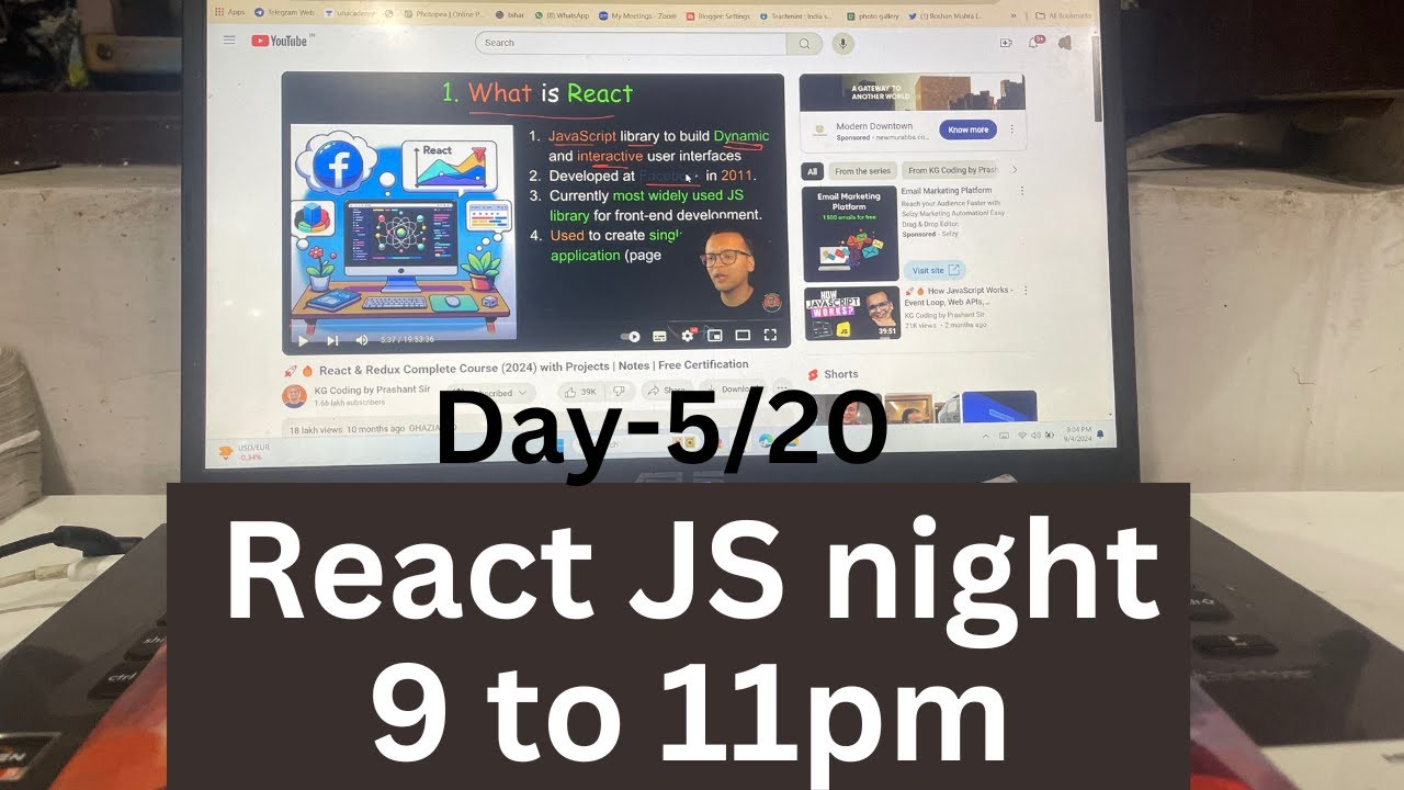 🔴 Live React JS day-5 Live React.js Study Sessions | Learn with Me Every Night 9-11 PM