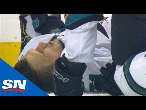 Gruesome Looking Leg Injury Sends Sharks' Radim Simek To Locker Room