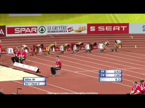European Indoor Championships Prague - Ezinne Okparaebo 7.17 - Women's 60 Metres Heat 5