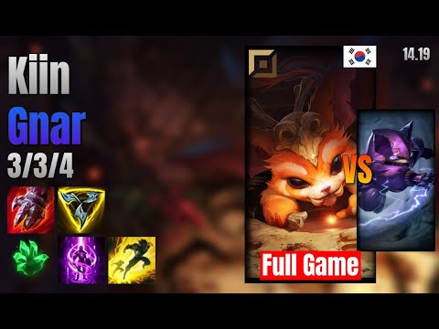 Kiin Top Gnar vs Kennen lol KR solo rank Full Game 14.19